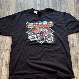 Harley-Davidson Black Short Sleeve Tee with Motorcycle Graphic